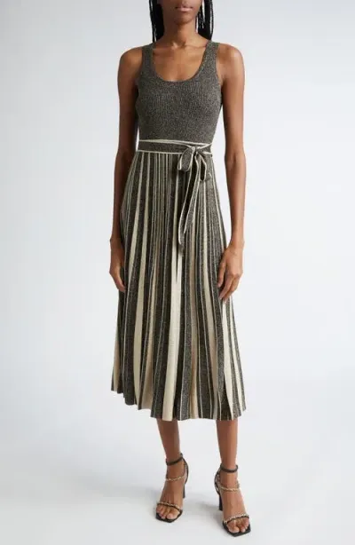 Zimmermann Story 1 Pleated Metallic Sweater Dress In Multicolor