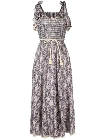 Zimmermann Vitali Midi Dress In Blue