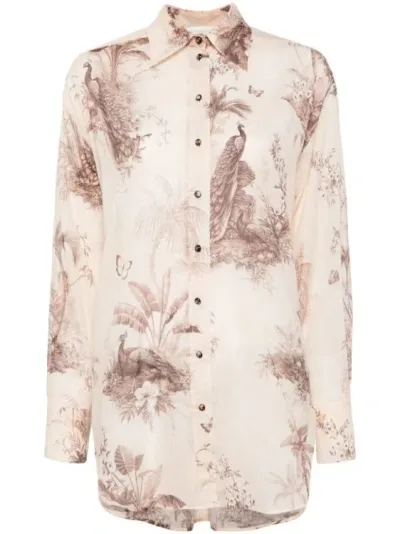 Zimmermann Waverly Cotton Shirt In Neutrals