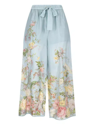 Zimmermann 'waverly' Wide Pants In Light Blue