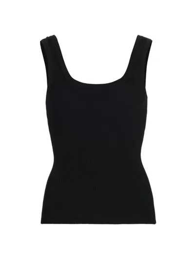 Zimmermann Women's Rib-knit Scoop Neck Tank Top In Black