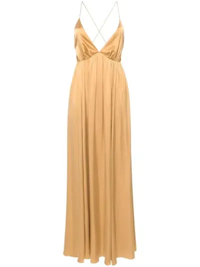 Zimmermann Open-back Silk Maxi Dress In Orange