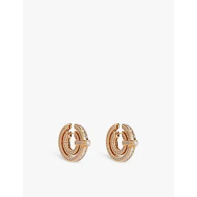 Zimmermann Womens Halo Pave 12ct Yellow Gold-plated Brass And Cubic Zirconia Hoop Earrings