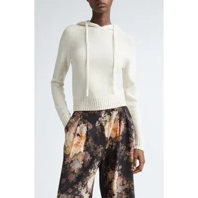 Zimmermann Wool & Cashmere Hoodie Sweater In Macadamia