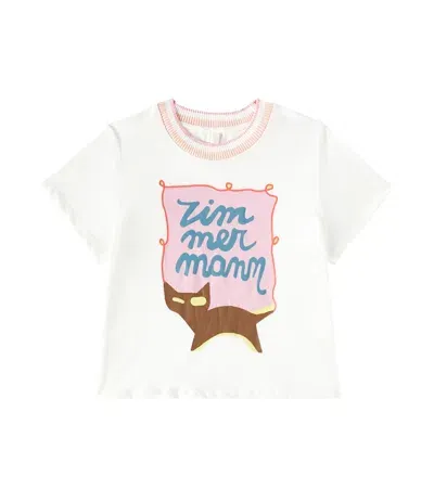 Zimmermann Kids' Wylie Printed Cotton Jersey T-shirt In White