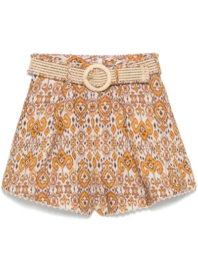 Zimmermann Wylie Shorts In Orange