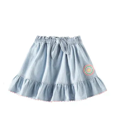 Zimmermann Kids' Wylie Striped Denim Skirt In Blau