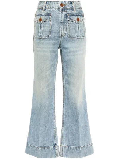 Zimmermann Flared Cropped Jeans In Blue