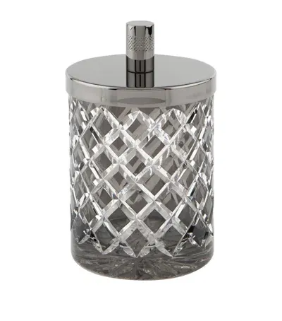 Zodiac Bevelled Crystal Jar In Gray