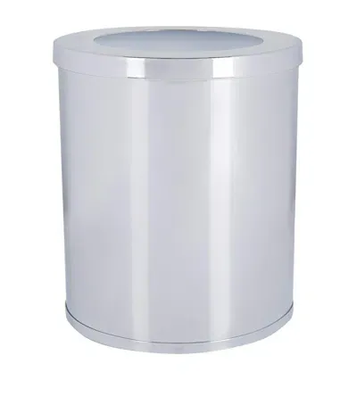 Zodiac Cylinder Chome Bathroom Bin In Gray