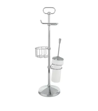 Zodiac Cylinder Toilet Brush Holder In Metallic