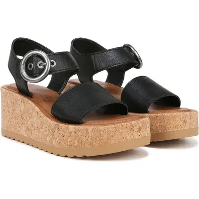 Zodiac Glory Platform Wedge Sandal In Black