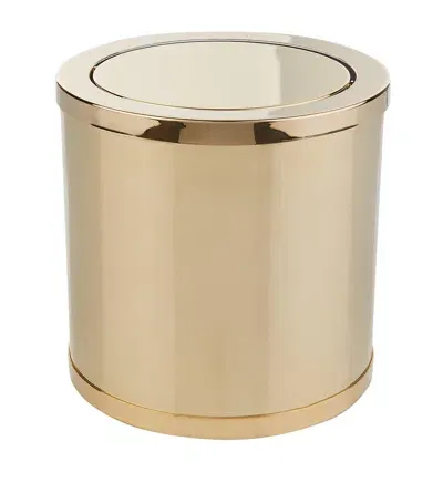 Zodiac Mini Cylinder Bathroom Bin In Gold