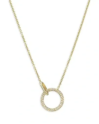 Zoe Lev 14k Yellow Gold Diamond & Polished Link Rings Pendant Necklace, 16-18