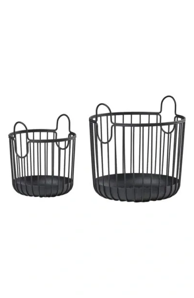 Zone Denmark Inu Set Of 2 Tabletop Wire Baskets In Black