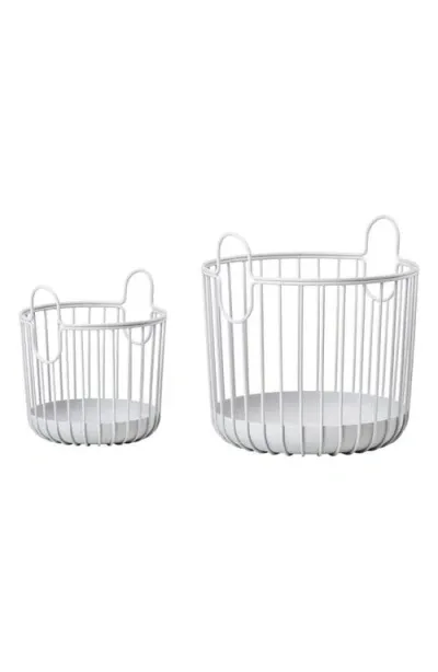 Zone Denmark Inu Set Of 2 Tabletop Wire Baskets In Soft Grey