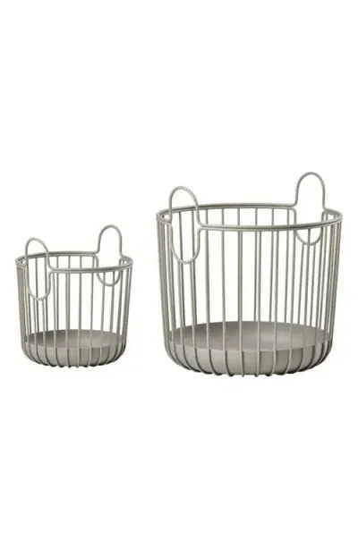 Zone Denmark Inu Set Of 2 Tabletop Wire Baskets In Taupe