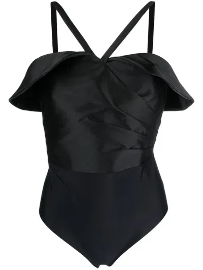 Zuhair Murad Mikado Satin Bodysuit In Black