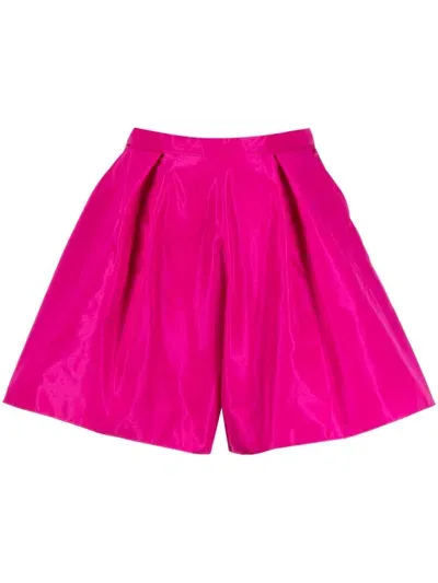 Zuhair Murad Satin-finish High-waisted Shorts In Purple