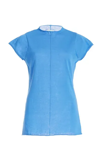 Zulu & Zephyr Cotton-blend Knit Top In Blue