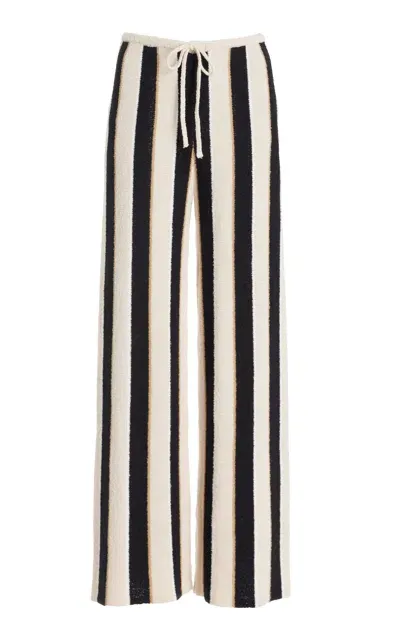 Zulu & Zephyr Striped Cotton-linen Knit Pants