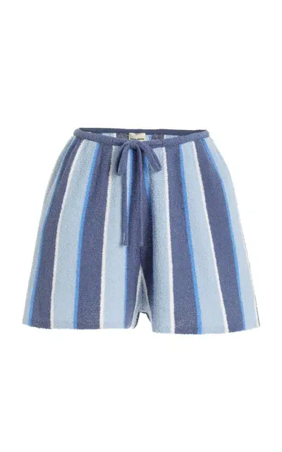 Zulu & Zephyr Striped Cotton-linen Knit Shorts