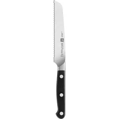 Zwilling Pro 5-inch Serrated Utility Knife In Black