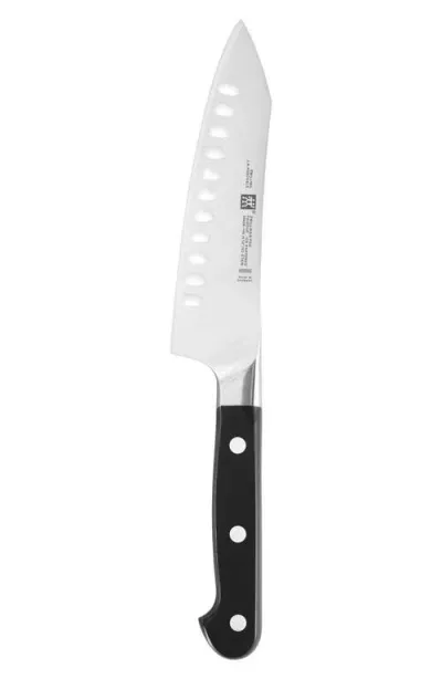 Zwilling Pro 5.5-inch Hollow Edge Rocking Santoku Knife In Stainless Steel