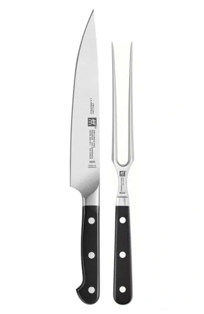 Zwilling Pro Carving Knife & Fork Set In Black