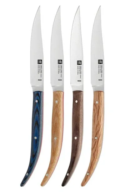 Zwilling Toro 4-piece Steak Knife Set In Black/stainless Steel