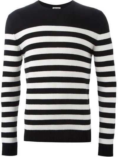 Saint Laurent Classic Striped Sweater In Black