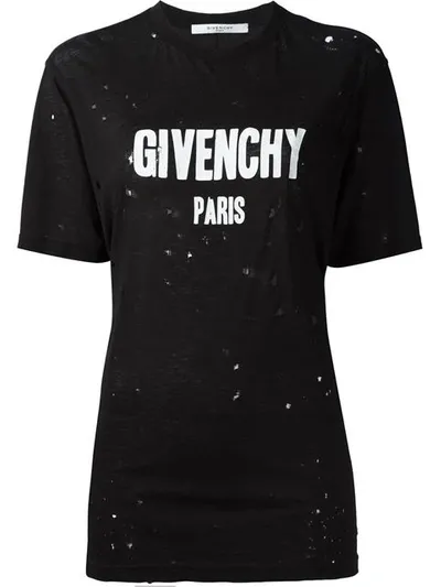 Gucci T-shirt In Distressed-optik In Black