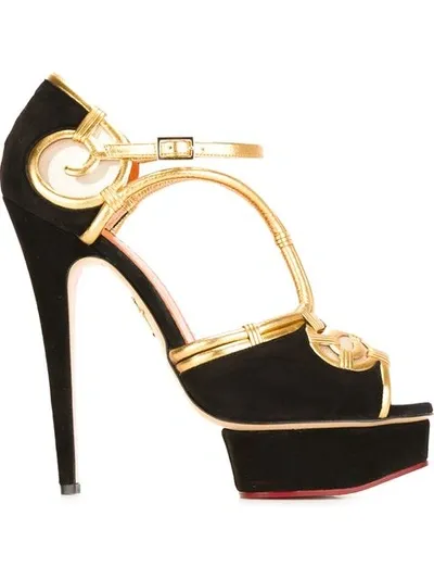 Charlotte Olympia Sandalen Mit Ratan-details In Black