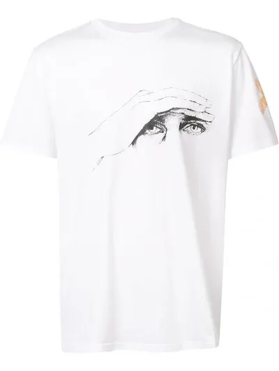 Lanvin Slim-fit Printed Cotton-jersey T-shirt In White