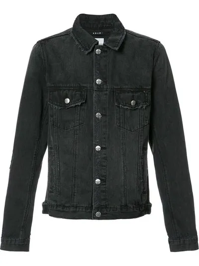 Ksubi Distressed Detail Denim Jacket In Black