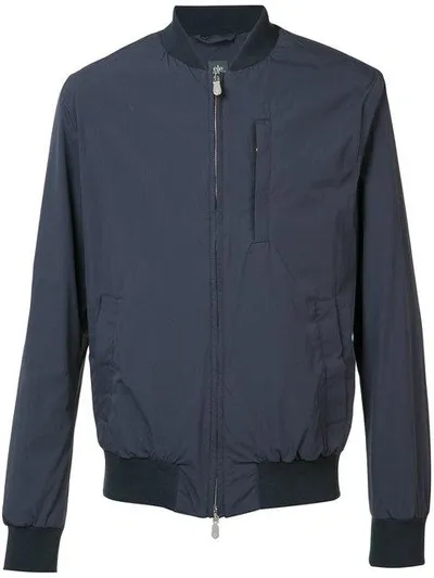 Eleventy Zipped Bomber Jacket In Blue