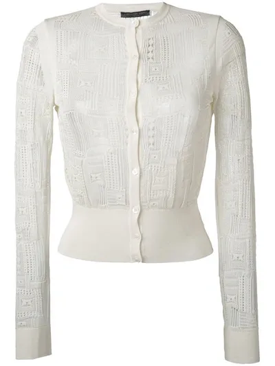 Alexander Mcqueen Cardigan Mit Breitem Bund In White