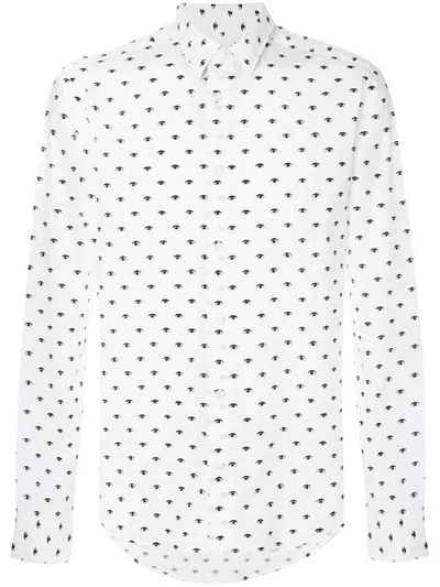 Kenzo White Multi Eyes Cotton Shirt