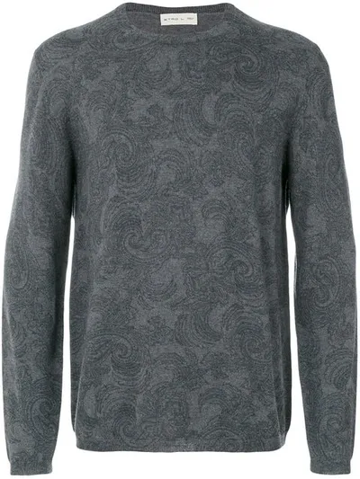 Etro Stylized Printed Sweatshirt In Grey