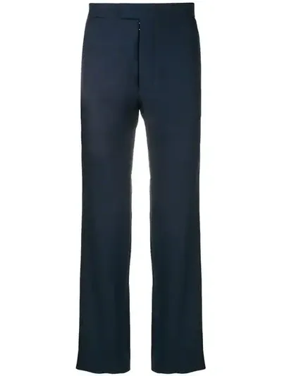 Maison Margiela Satin Tape Trousers In Blue