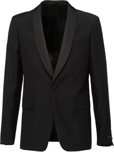 Prada Jacquard Tuxedo Jacket In Black