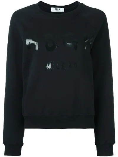 Msgm Sweatshirt Mit Logo-print In Black