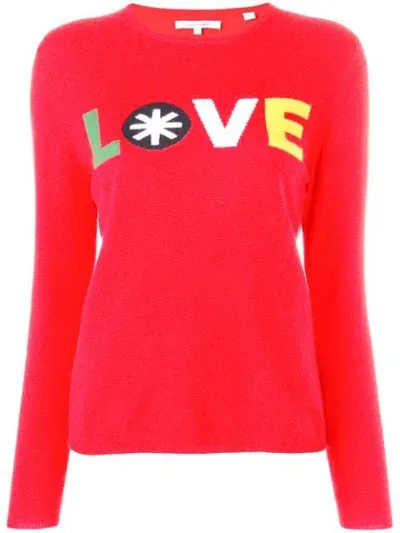 Chinti & Parker Love Knitted Sweatshirt In Red