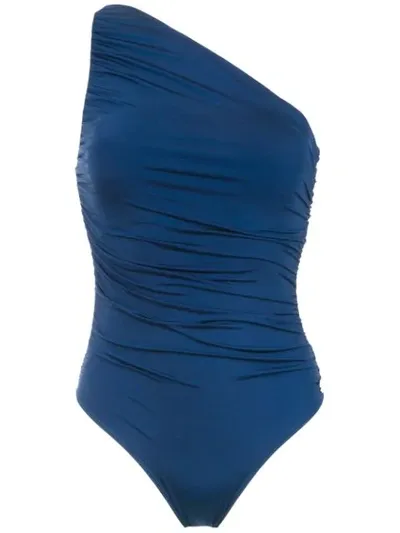 Brigitte One Shoulder Swimsuit In Blue