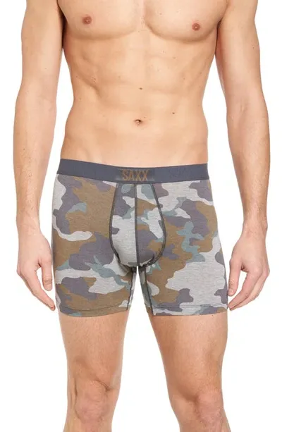 Saxx Vibe Super Soft Slim Fit Boxer Briefs In Gray Camo