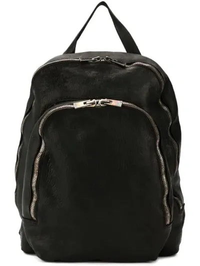 Guidi Leather Zipped Backpacks In Black