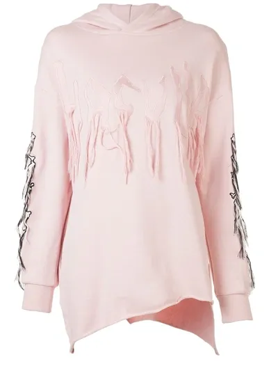 Haculla Visionary Asymmetric Patch Hoodie In Pink