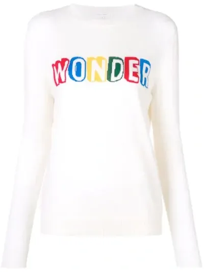 Chinti & Parker Slogan Long-sleeve Sweater In White