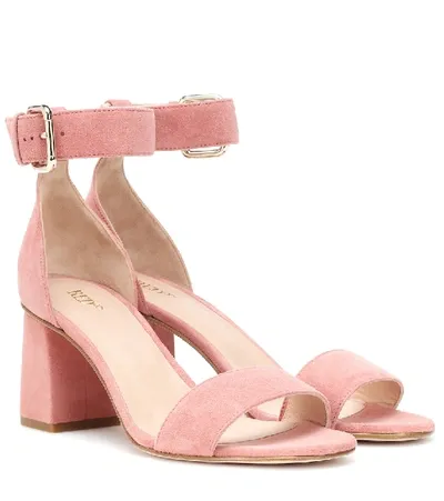 Redv Red (v) Suede Block Heel Pumps In Pink