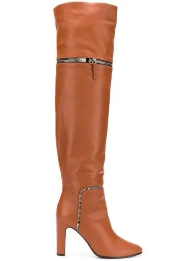 Giuseppe Zanotti Joana Zip-detail Boots In Brown